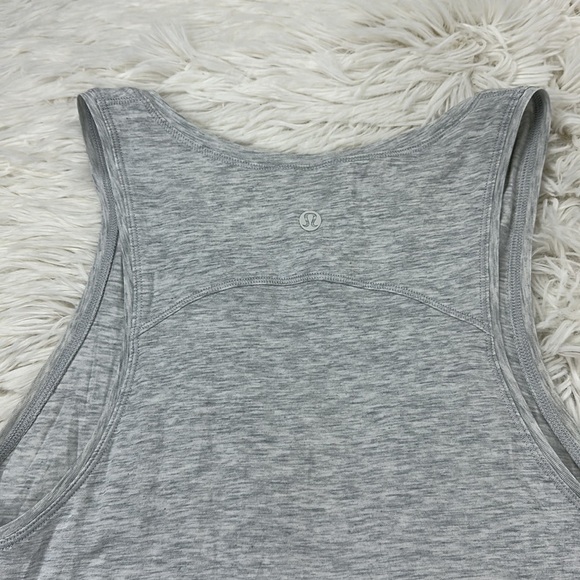 Lululemon Tie & Go Tank Mini Stripe Heathered Medium Grey Angel Wing - Picture 6 of 7